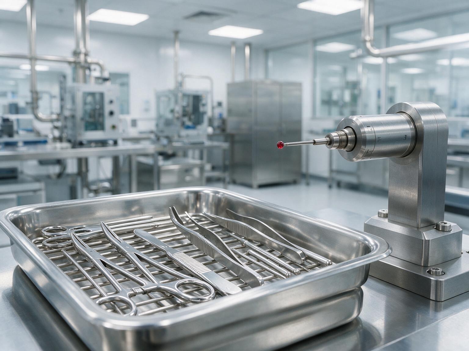 Medical grade stainless components in clean metrology lab