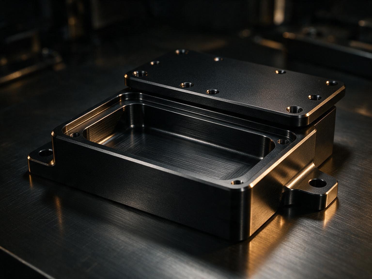 Black anodized aluminum sensor housing